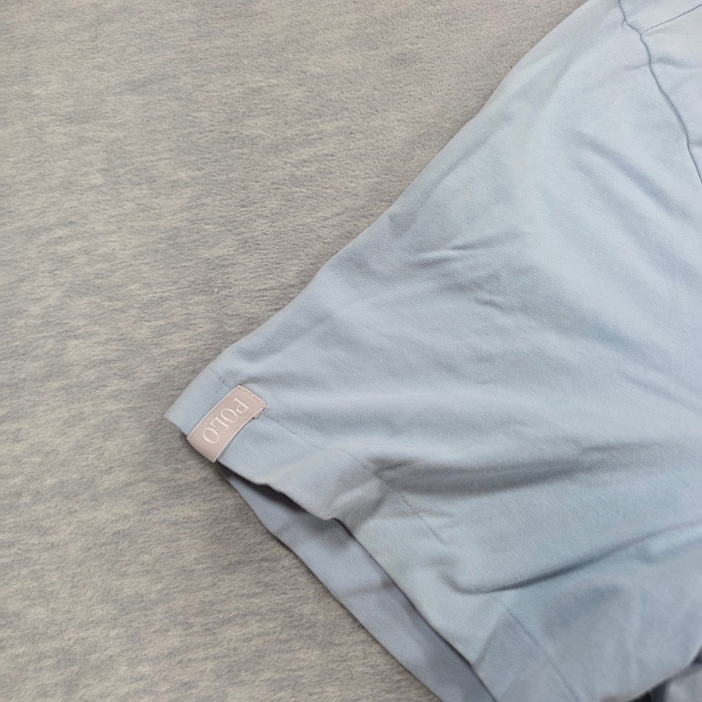 Polo Golf Ralph Lauren Mens M Blue Stretch Lisle Short Sleeve Lasso Logo Shirt - Picture 5 of 11